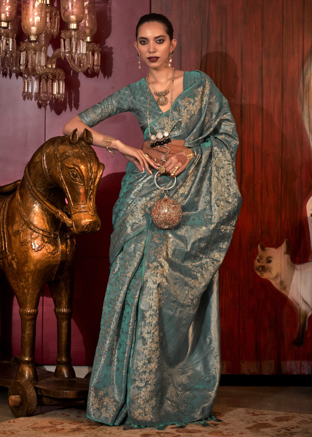 TATHASTU ART SILK TISSUE SAREE