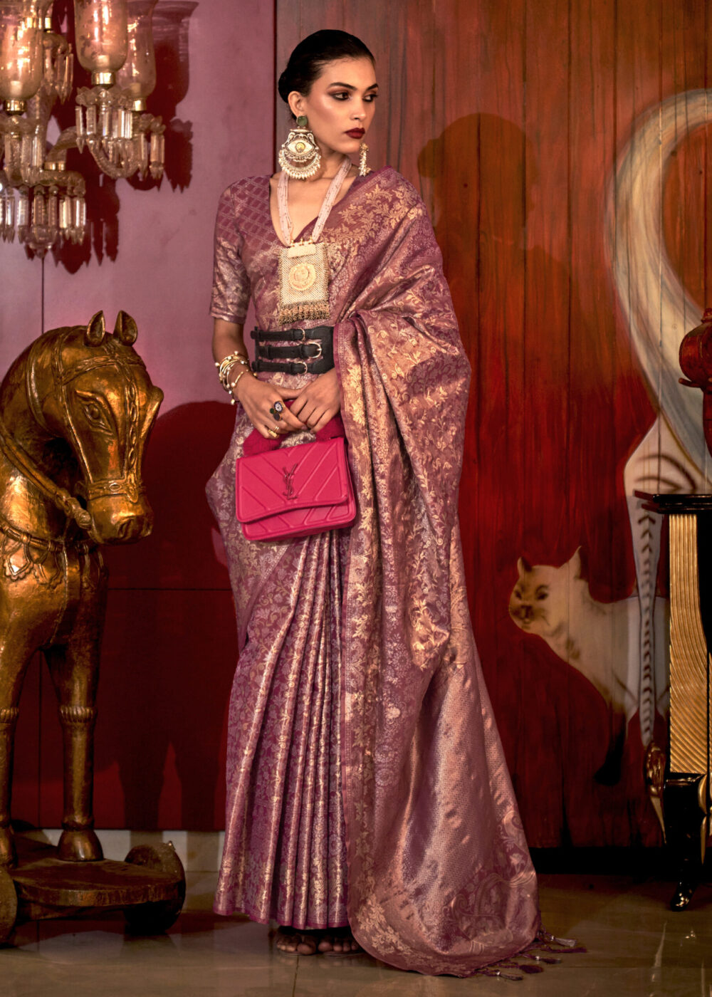 TATHASTU ART SILK TISSUE SAREE