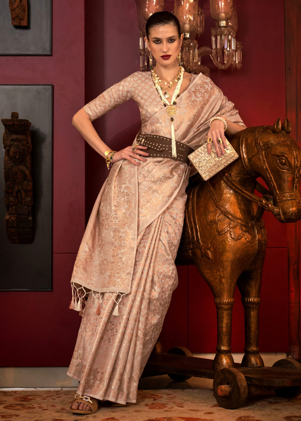 TATHASTU ART SILK TISSUE SAREE