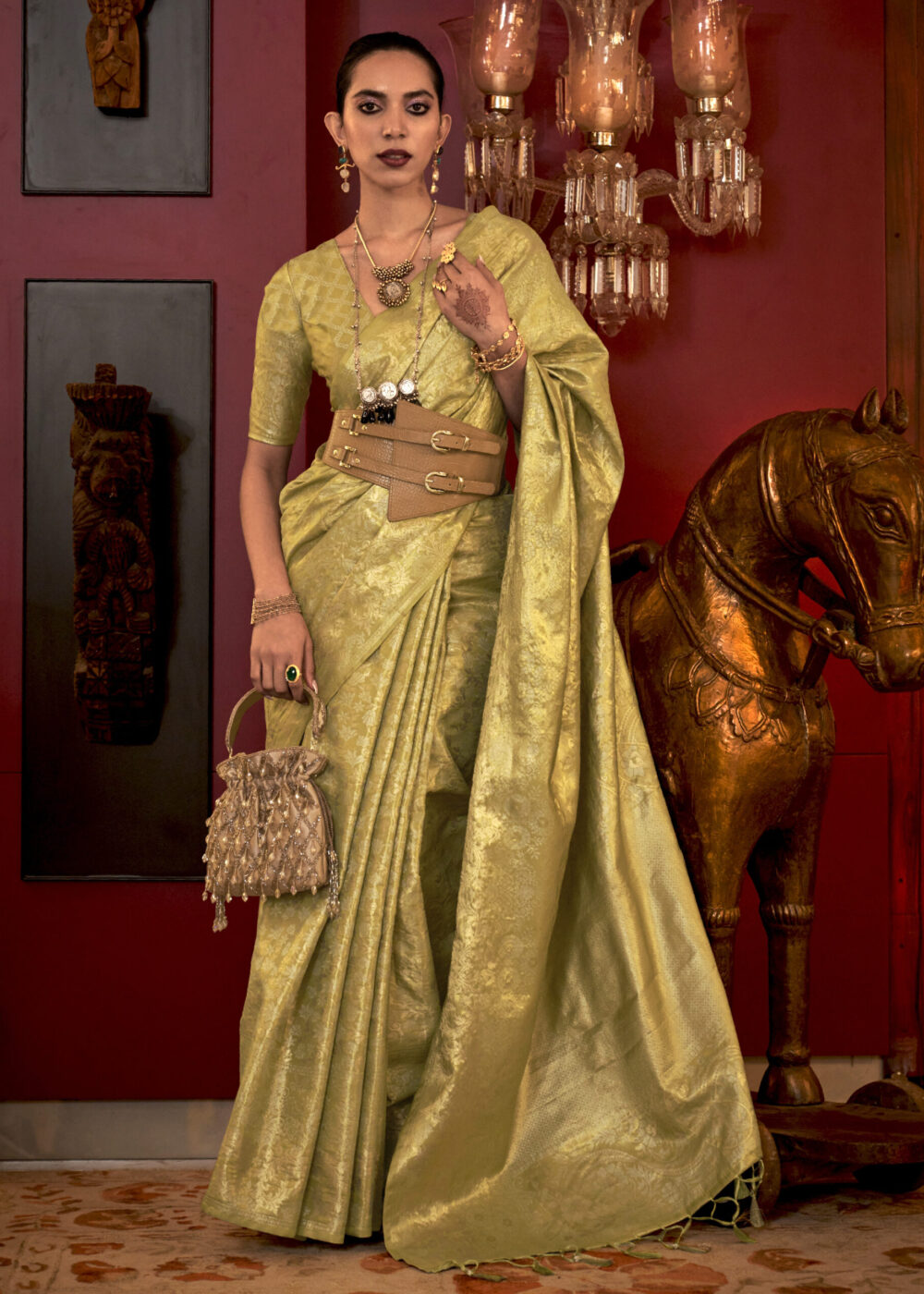 TATHASTU ART SILK TISSUE SAREE