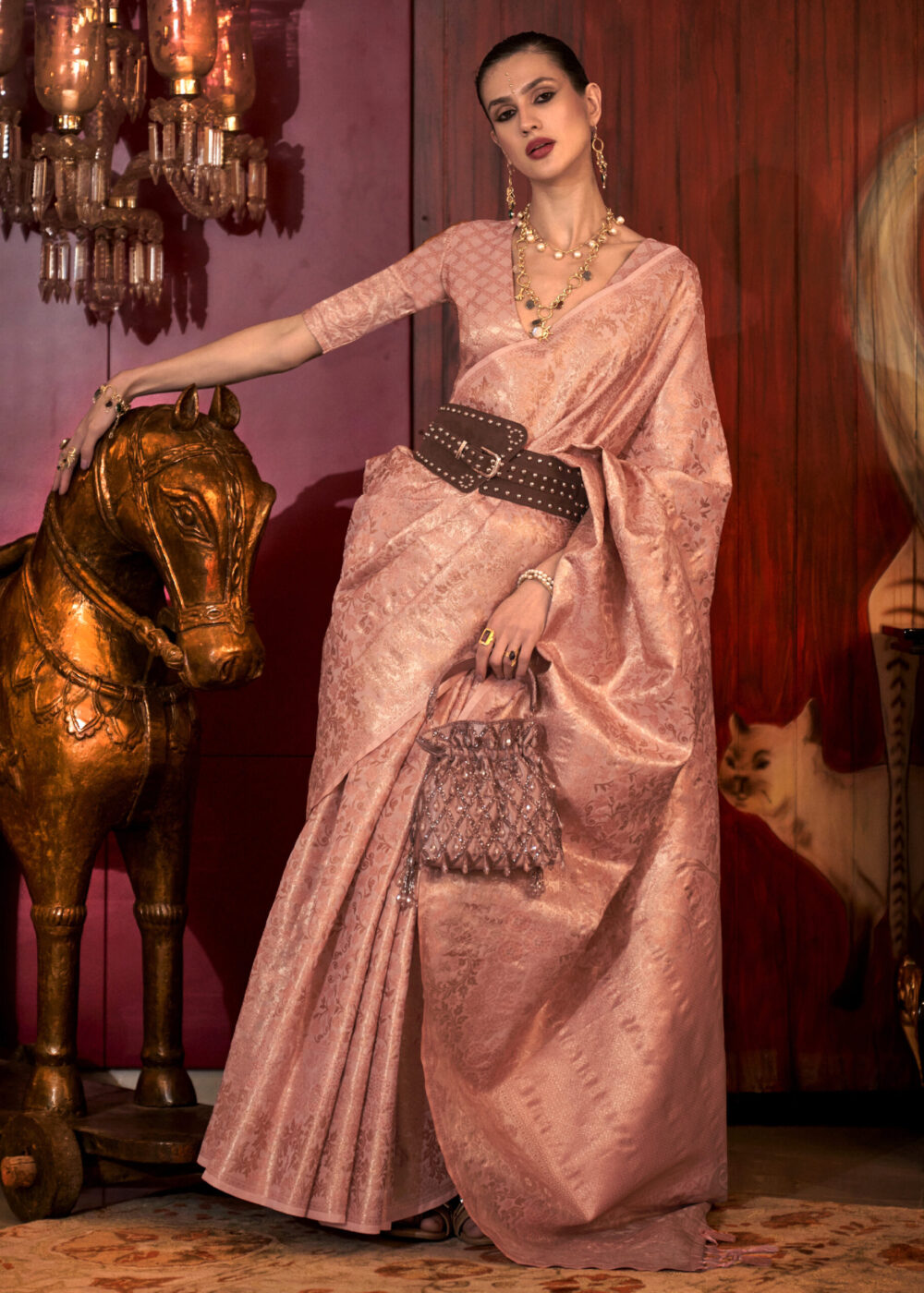 TATHASTU ART SILK TISSUE SAREE
