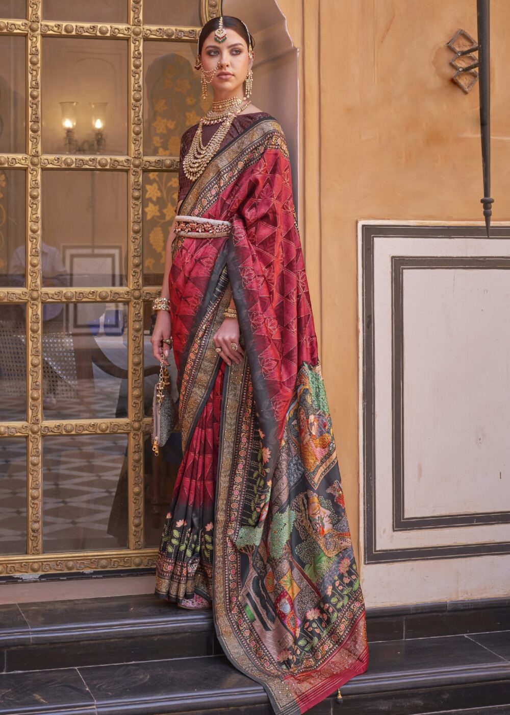TATHASTU ART SILK FANCY PRINTED SAREE