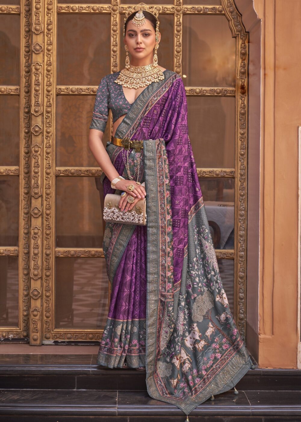 TATHASTU ART SILK FANCY PRINTED SAREE