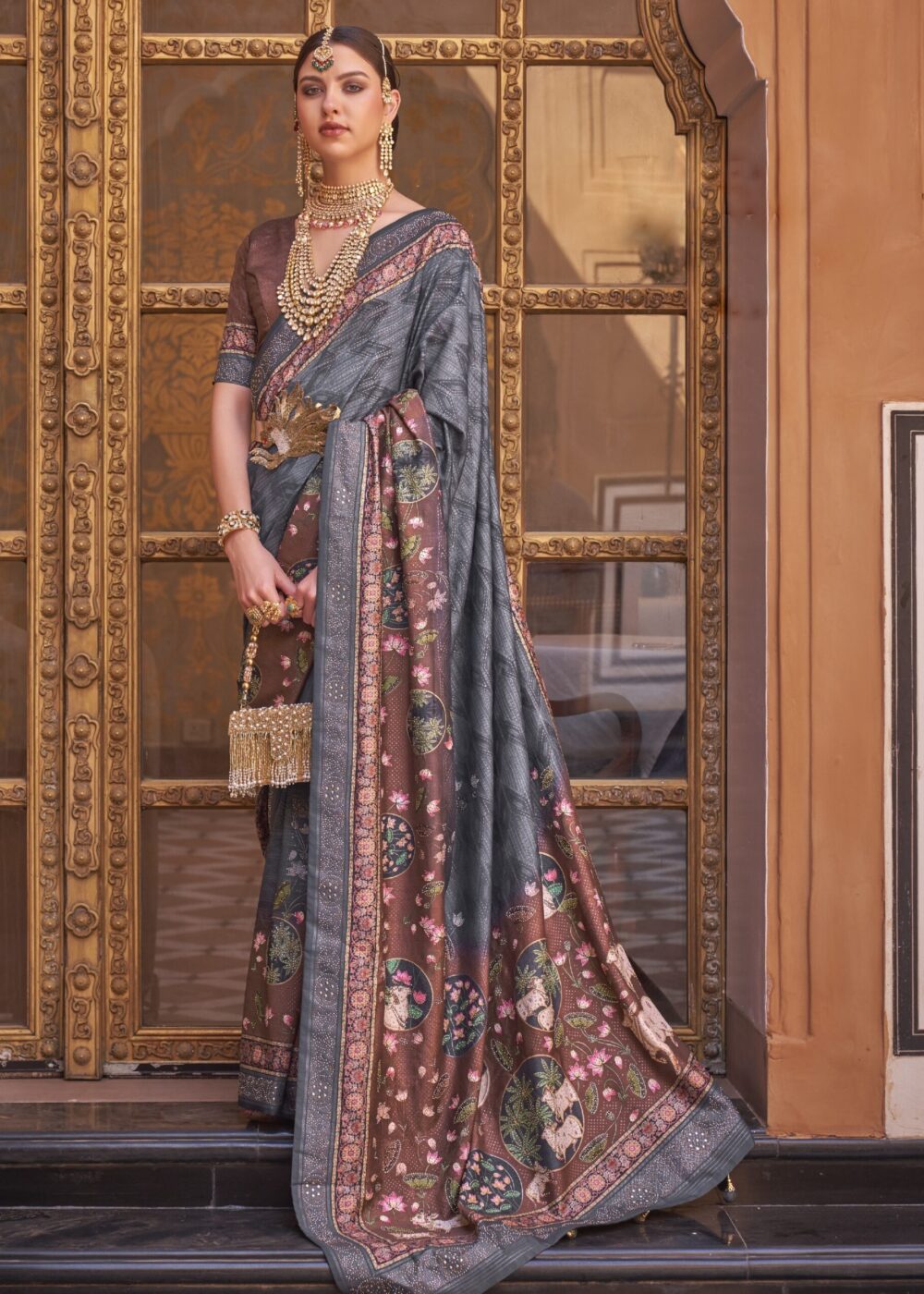TATHASTU ART SILK FANCY PRINTED SAREE