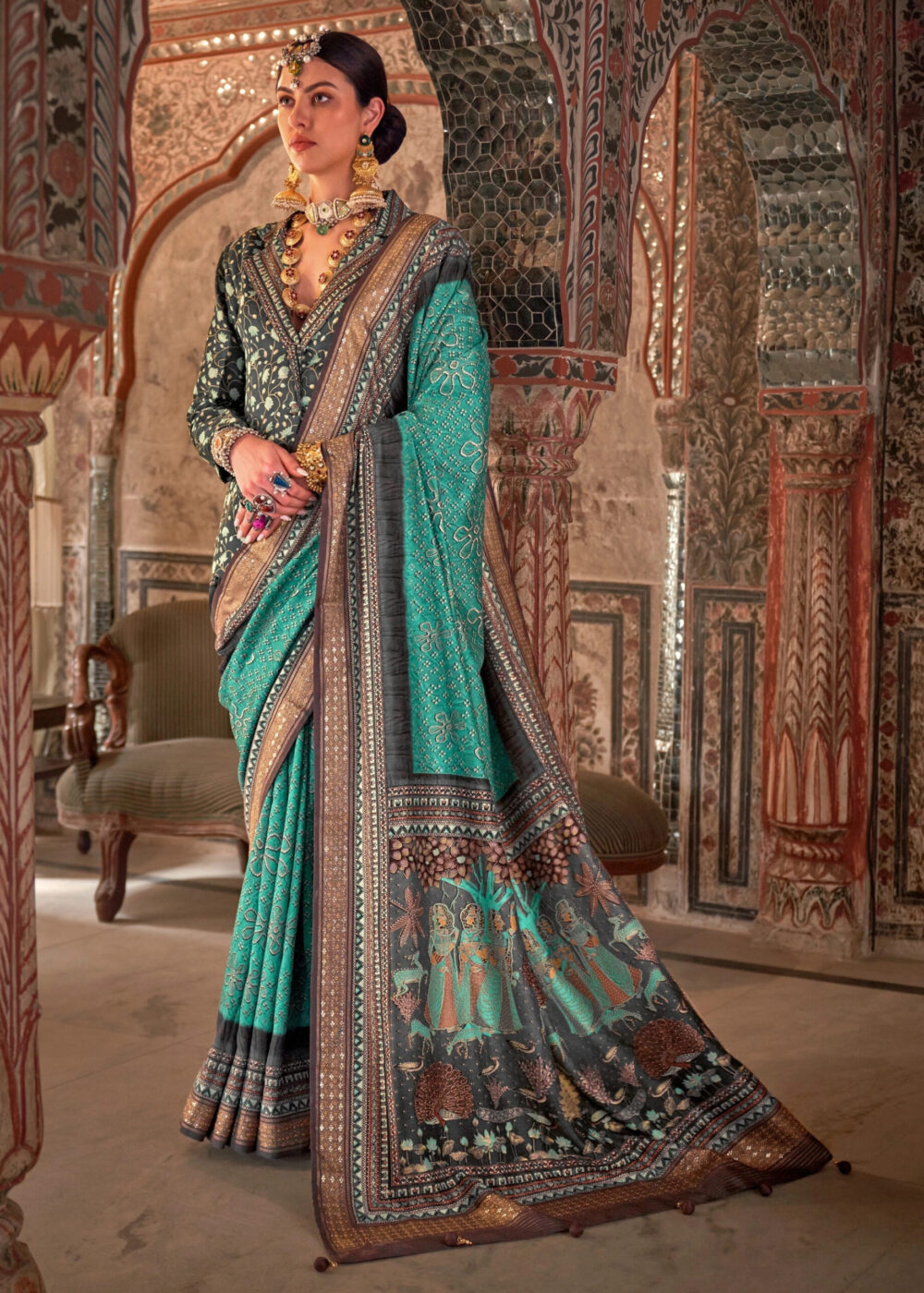 TATHASTU ART SILK PRINTED SAREE