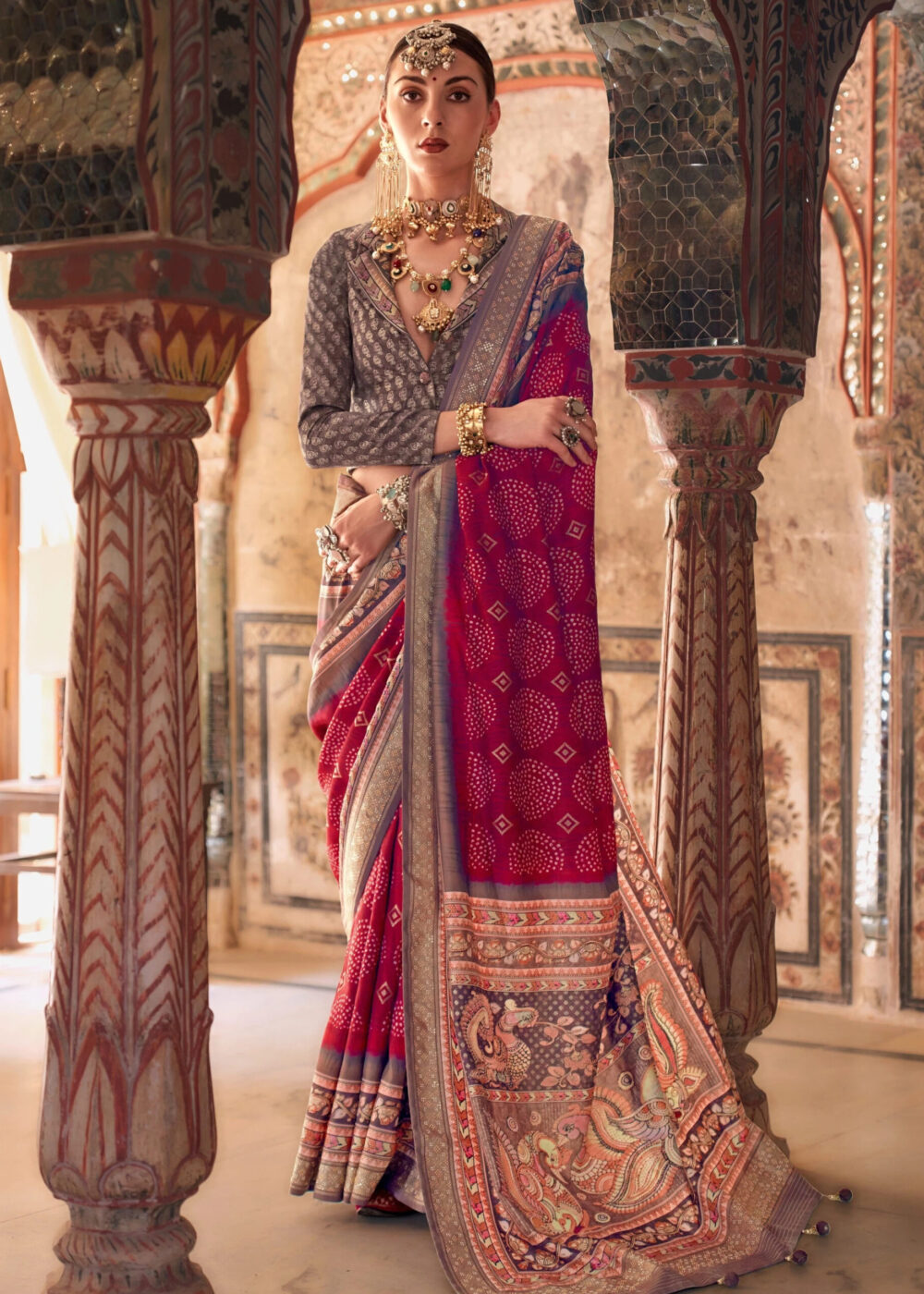 TATHASTU ART SILK PRINTED SAREE