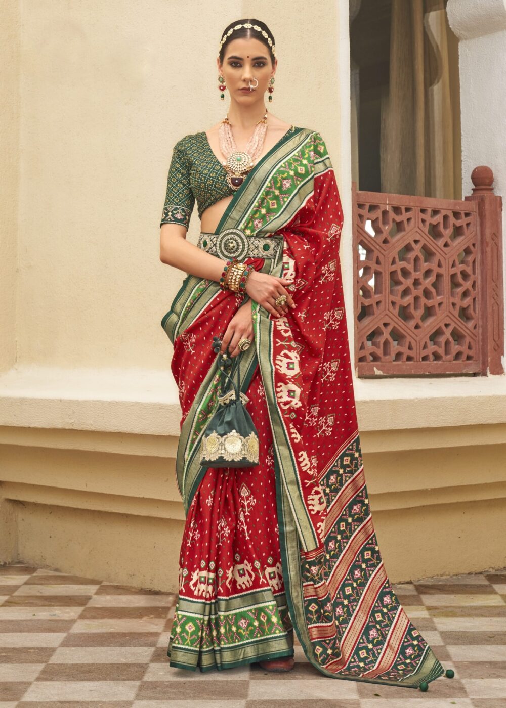 TATHASTU ART SILK PRINTED PATOLA SAREE