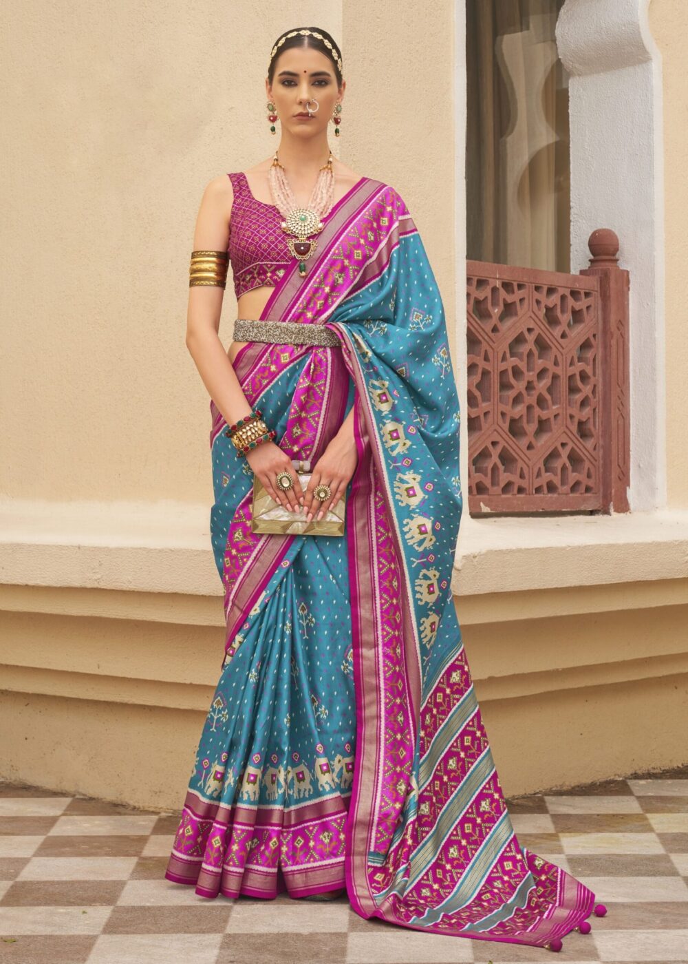 TATHASTU ART SILK PRINTED PATOLA SAREE