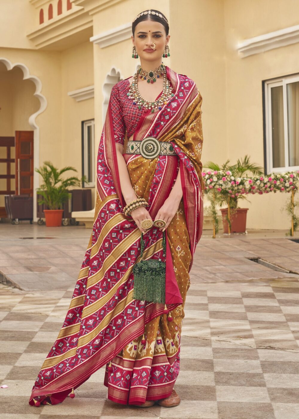 TATHASTU ART SILK PRINTED PATOLA SAREE