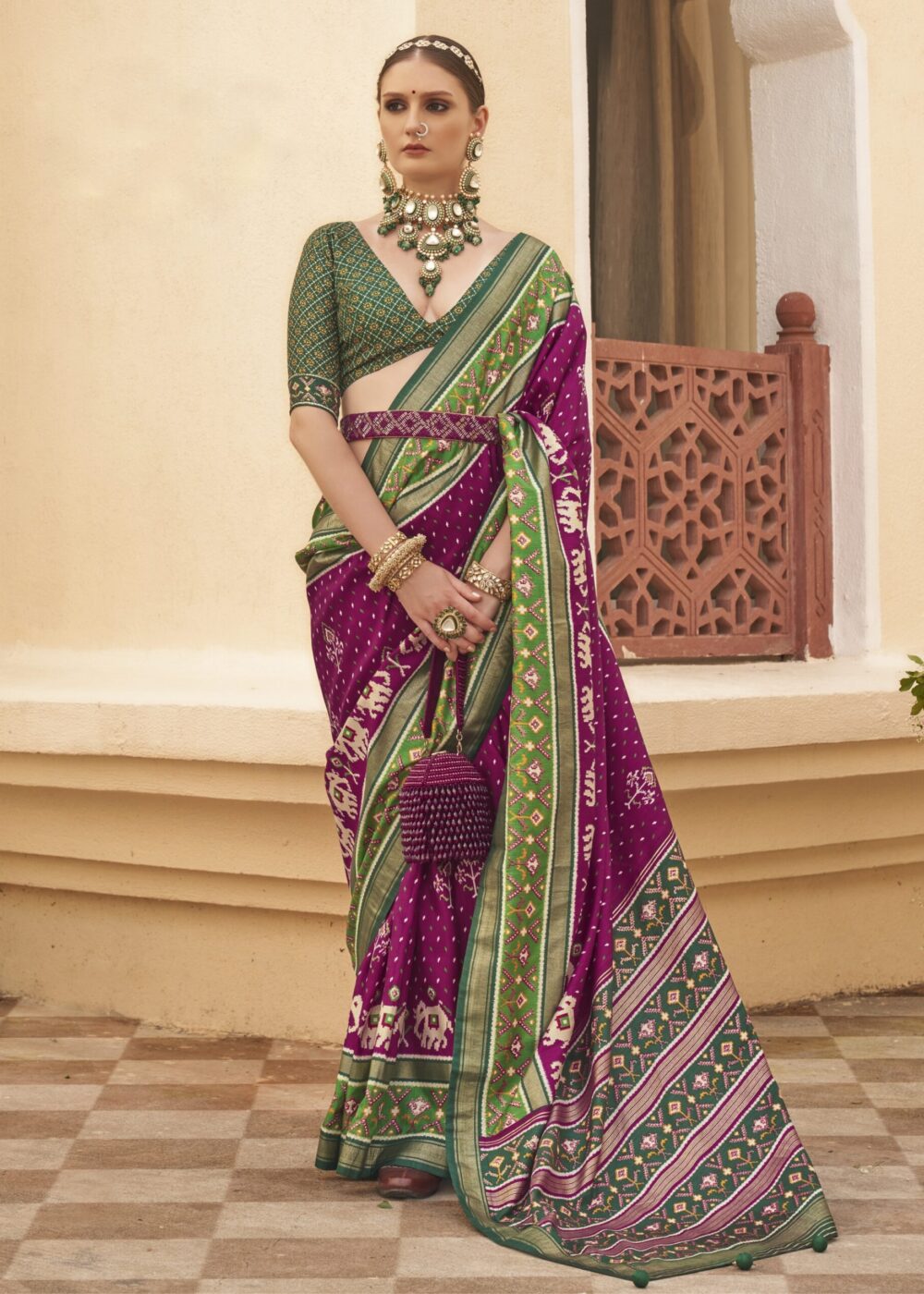TATHASTU ART SILK PRINTED PATOLA SAREE