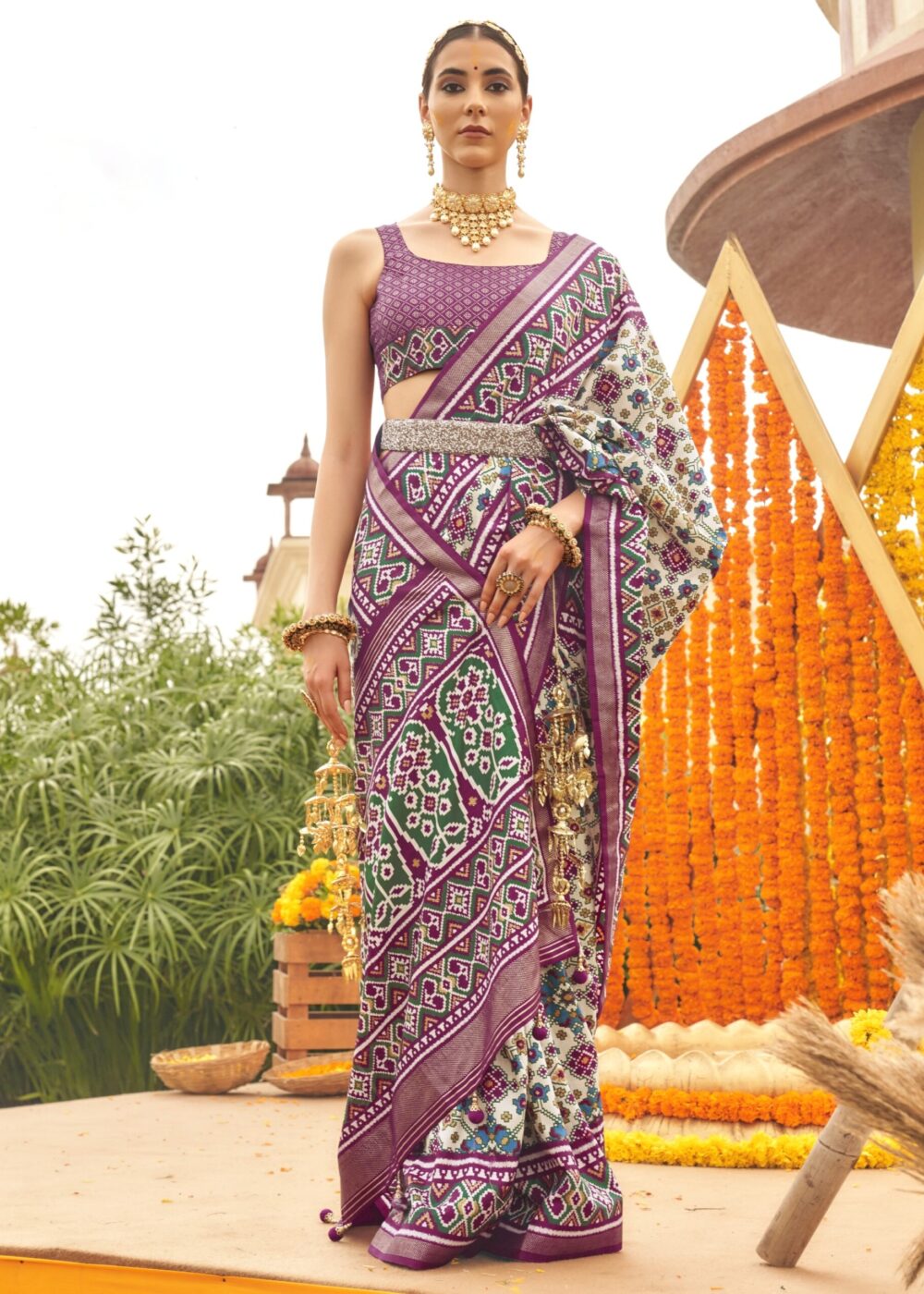 TATHASTU ART SILK PRINTED PATOLA SAREE