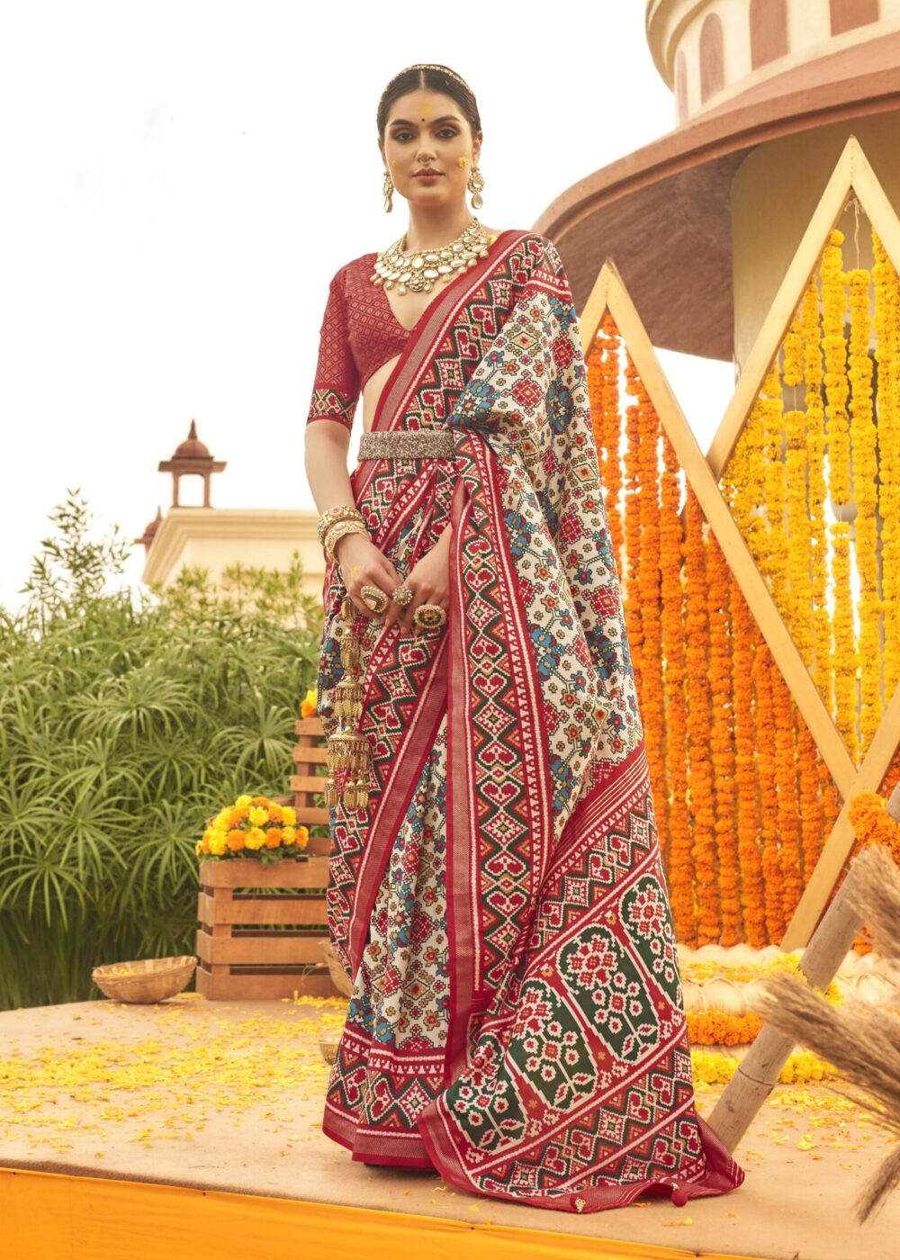 TATHASTU ART SILK PRINTED PATOLA SAREE