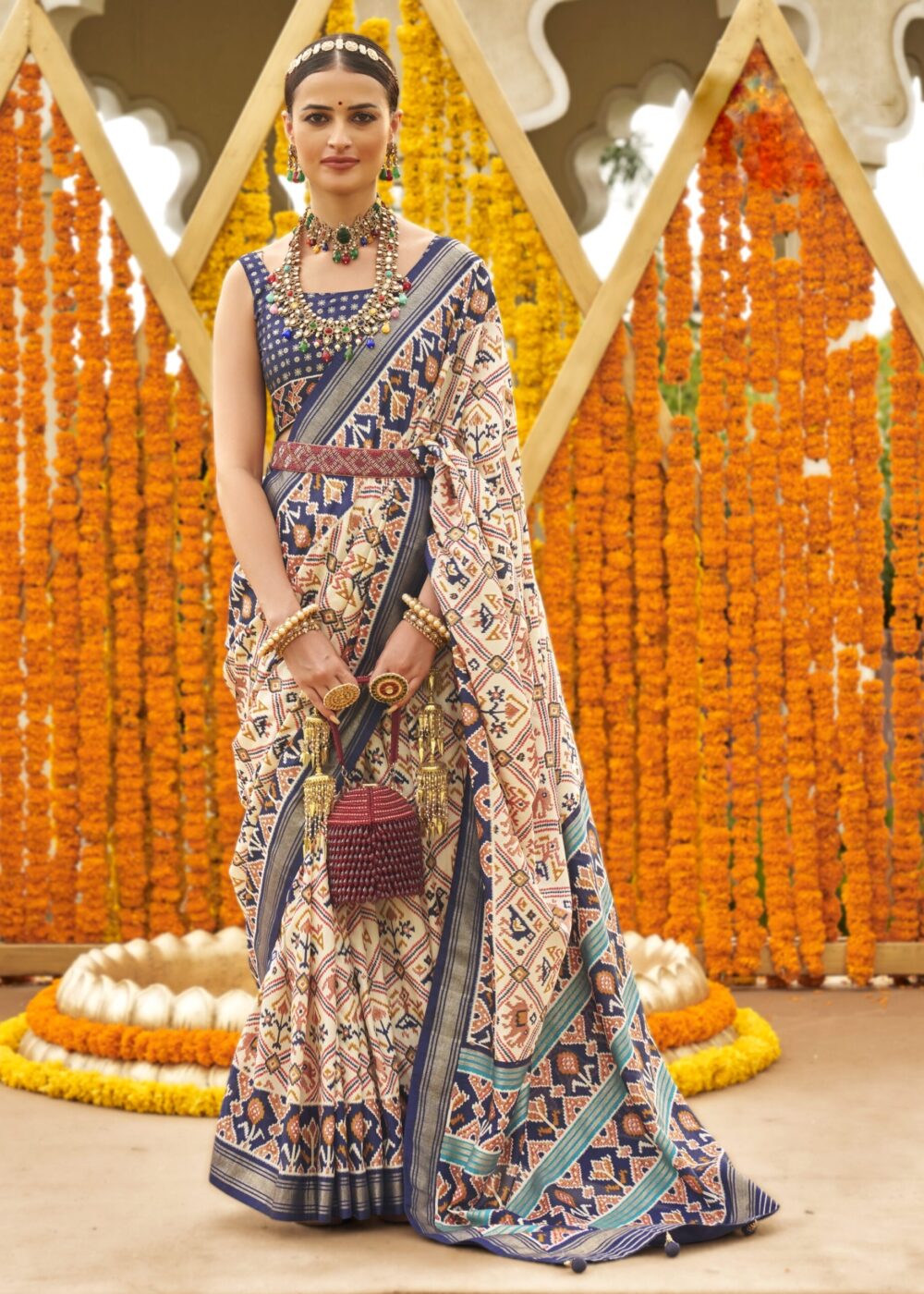 TATHASTU ART SILK PRINTED PATOLA SAREE