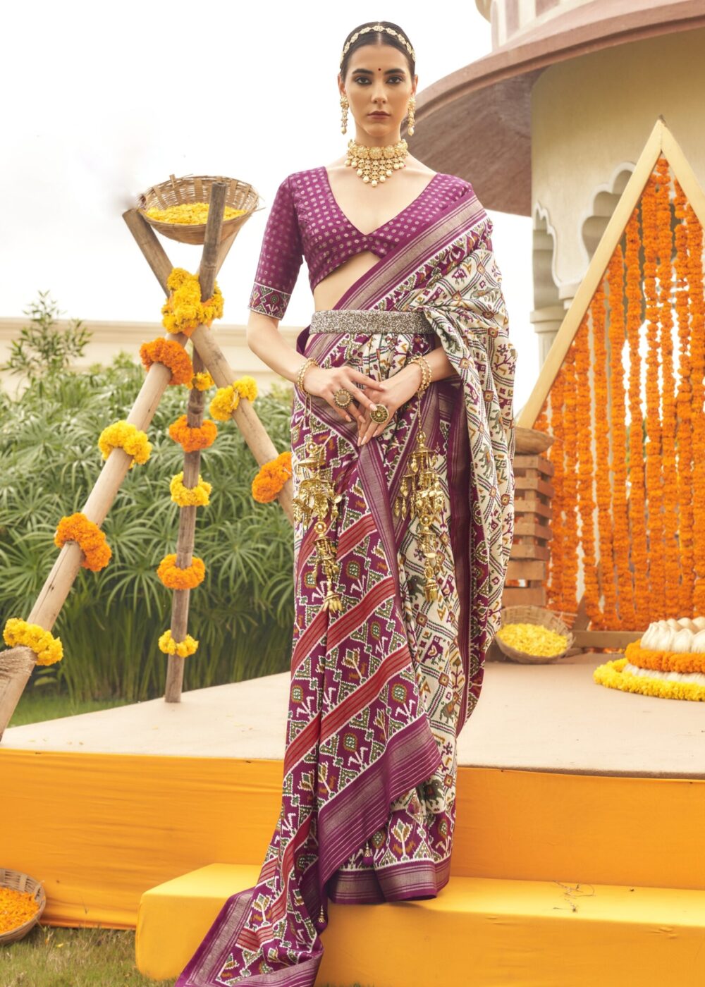 TATHASTU ART SILK PRINTED PATOLA SAREE