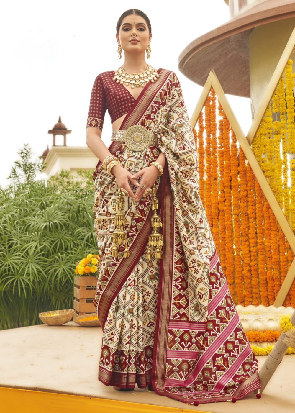 TATHASTU ART SILK PRINTED PATOLA SAREE