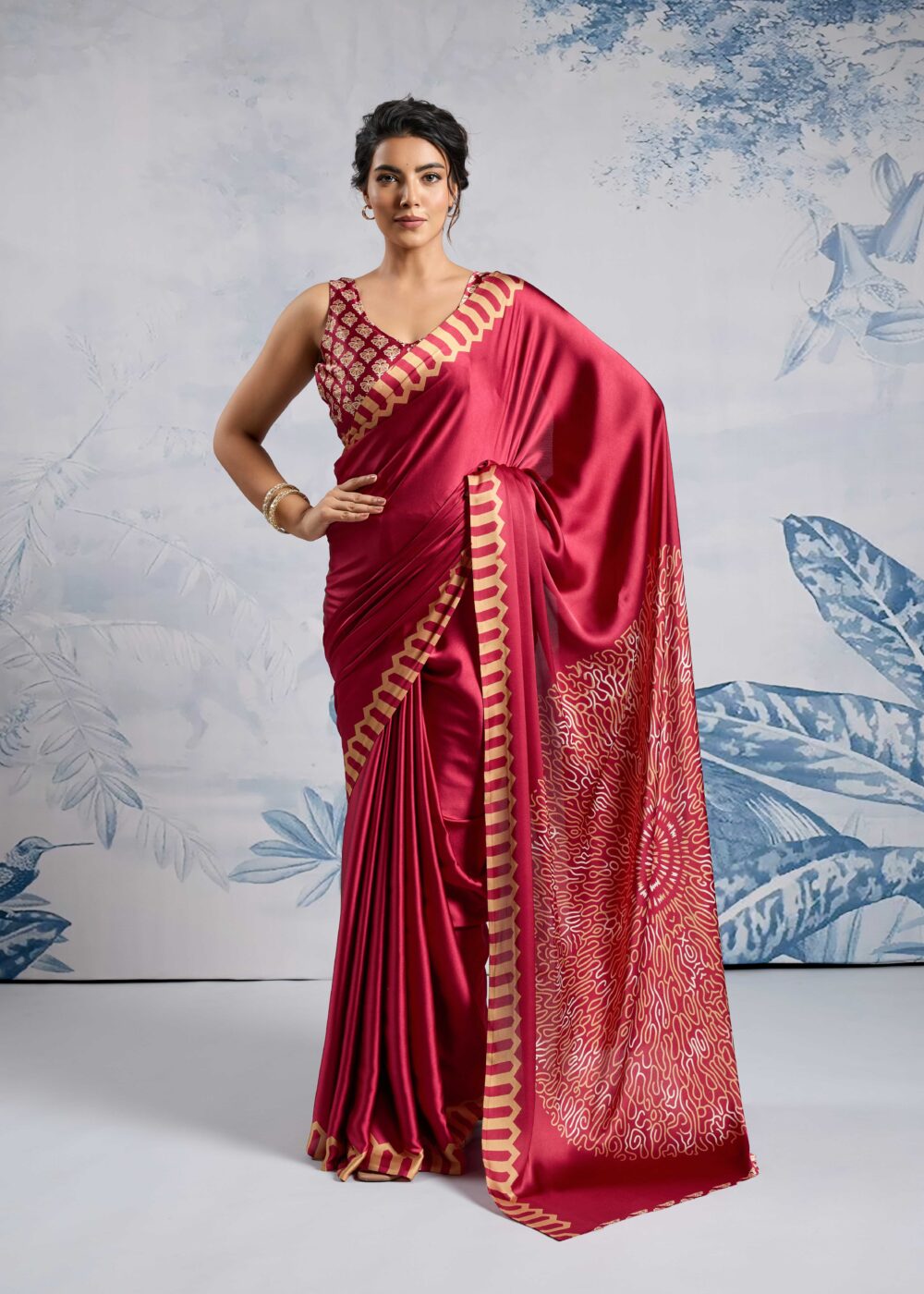 TATHASTU FANCY PRINTED SILK SAREE