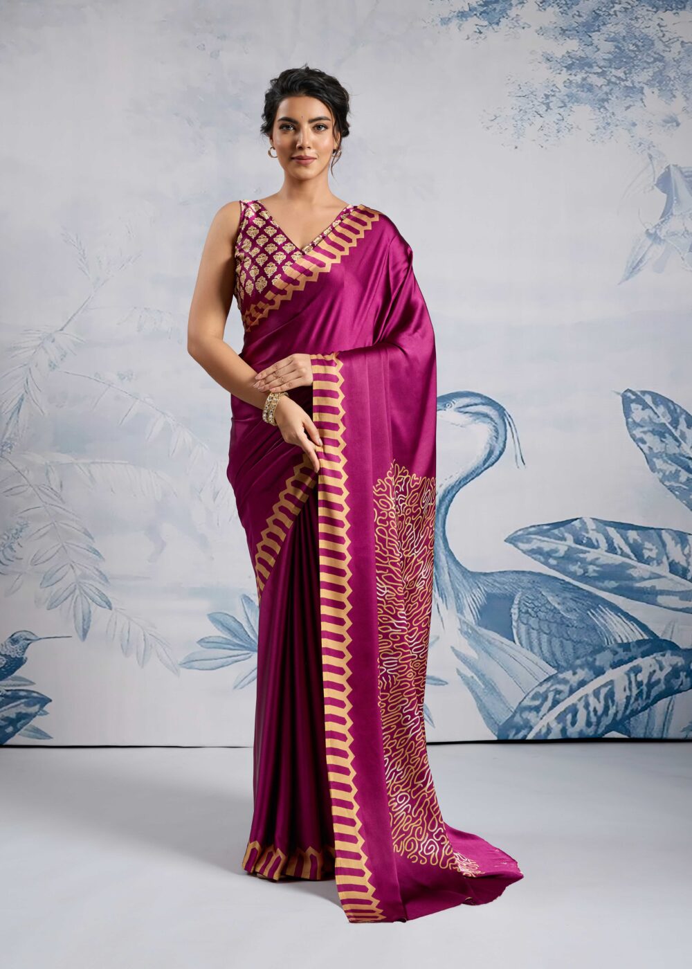 TATHASTU FANCY PRINTED SILK SAREE
