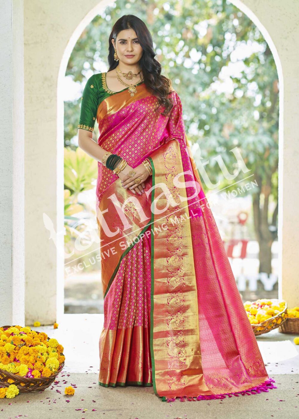 TATHASTU PURE SILK BROCADE SAREE