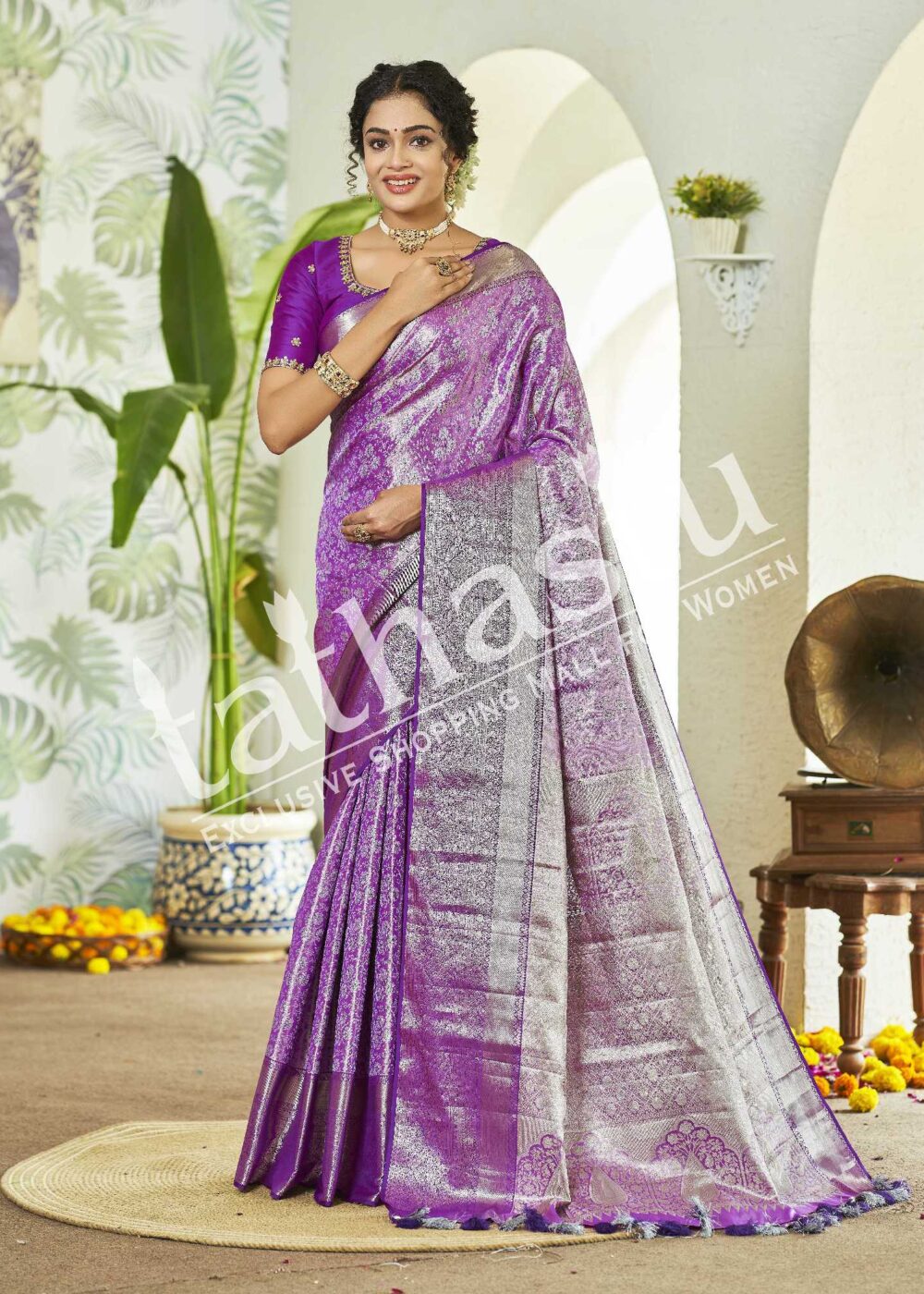 TATHASTU PURE SILK BROCADE SAREE