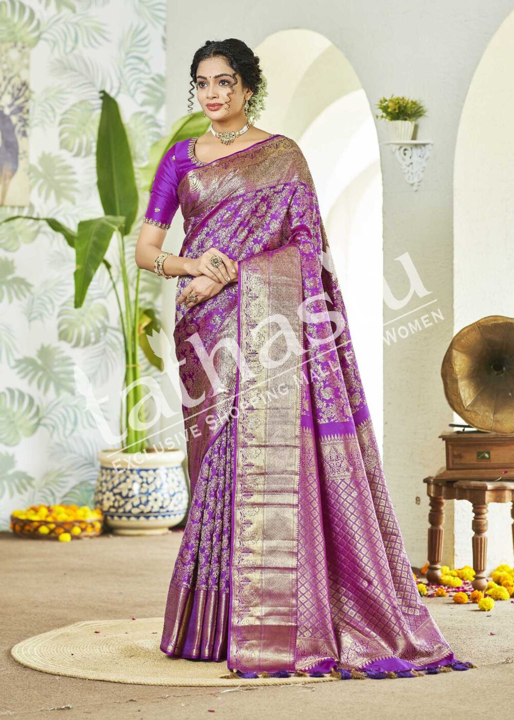 TATHASTU PURE SILK BROCADE SAREE