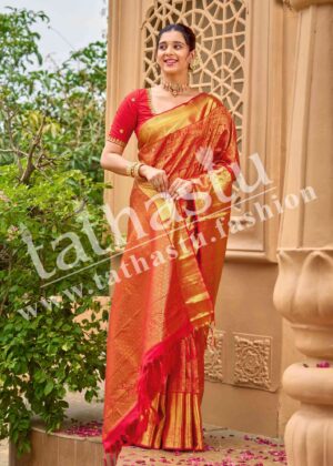 TATHASTU PURE SILK BROCADE SAREE