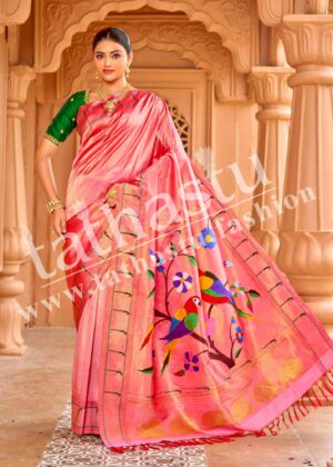 TATHASTU PURE SILK MUNIYA BORDER PAITHANI