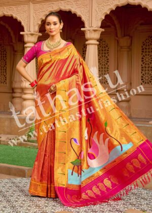 TATHASTU PURE SILK MUNIYA BORDER PAITHANI