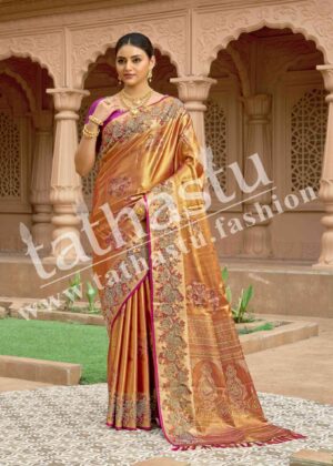TATHASTU PURE SILK BROCADE SAREE